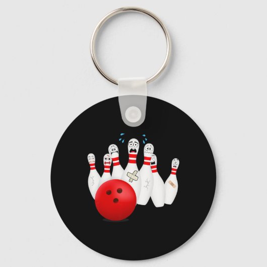 Porte-clés Pins De Bowling Effrayant. Drôle cadeau Bowling (Recto)