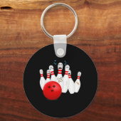 Porte-clés Pins De Bowling Effrayant. Drôle cadeau Bowling (Recto)