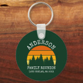 Porte-clés Pins de Réunion Famille Sunset Green (Recto)