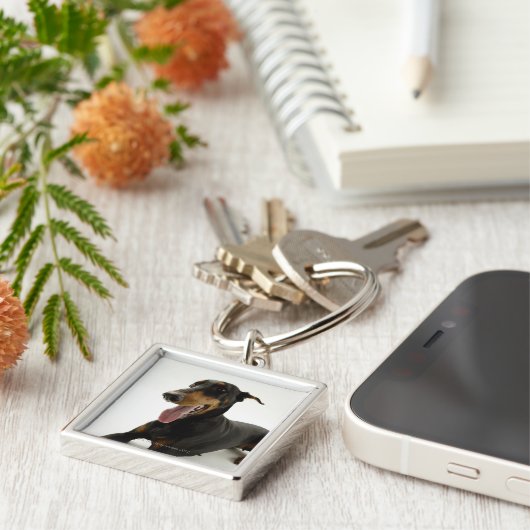 Porte-clés Pinscher 2 de dobermann (Côté)