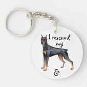 Porte-clés Pinscher de dobermann de délivrance (Devant)
