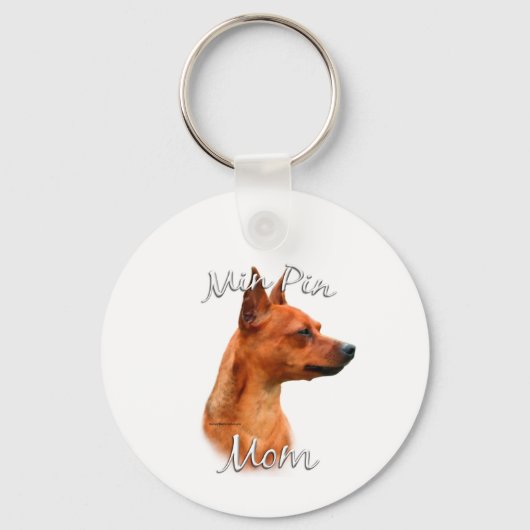 Porte-clés Pinscher miniature (rouille) Maman 2 (Recto)