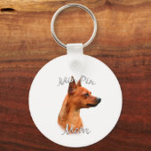 Porte-clés Pinscher miniature (rouille) Maman 2 (Verso)