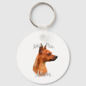 Porte-clés Pinscher miniature (rouille) Maman 2 (Verso)