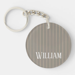 Porte-clés Pinstripes beiges personnalisées