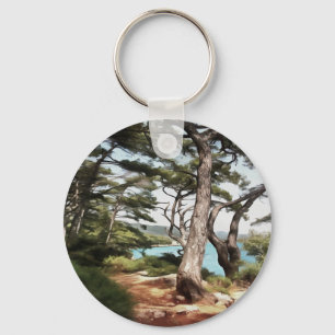 Porte-clés Pinus pinea Pinetree Forest Painting