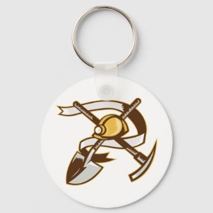 Porte-clés pioche de pelle à pelle de masque du mineur