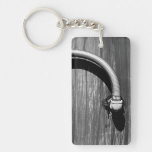 Porte-clés Pipe et ombre en noir et blanc