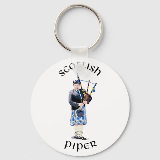 Porte-clés Piper écossais - Bleu (Recto)