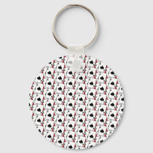 Porte-clés Pique Blackjack Rouge Grand