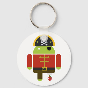 Porte-clés Pirate androïde écrasant Apple