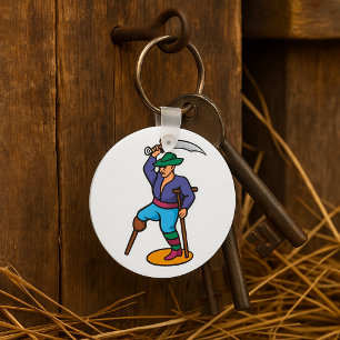 Porte-clés Pirate avec Jambe de Bois et Épée