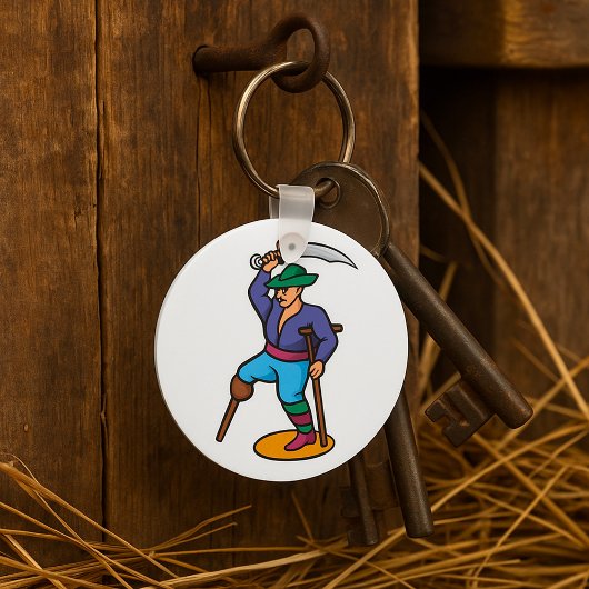 Porte-clés Pirate avec Jambe de Bois et Épée