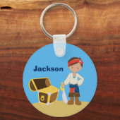 Porte-clés Pirate Boy Beach Été Joli Enfants Monogram Blue (Recto)