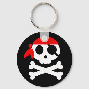 Porte-clés Pirate crâne avec Bandanna