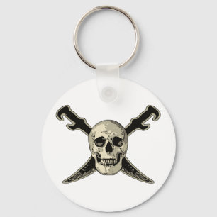 Porte-clés Pirate (Crâne) - Porte - clé de bouton de base de 
