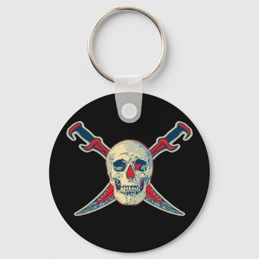 Porte-clés Pirate (Crâne) - Porte - clé de bouton de base de (Recto)