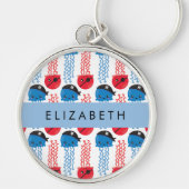 Porte-clés Pirate Jellyfish, Motif de méduses, Votre nom (Devant)