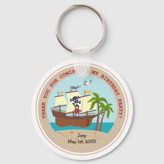 Porte-clés Pirate kid birthday (Recto)