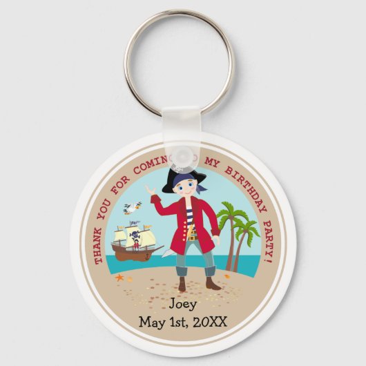 Porte-clés Pirate kid birthday (Recto)
