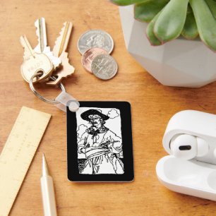 Porte-clés Pirates Vintage Croquis d'un capitaine par Howard 