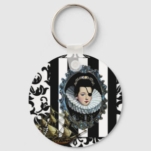 Porte-clés Piratez la reine, mon art original de Madame…