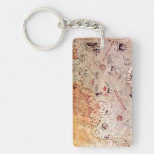 Porte-clés piri reis histoire de la carte mystère vintage An
