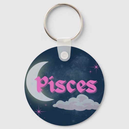 Porte-clés Pisces Celestial esthétique Dreamy Moon Cloud Star (Recto)