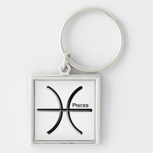 Porte-clés PISCES, Conception abstraite du signe zodiaque, T- (Devant)