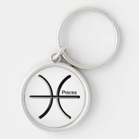 Porte-clés PISCES, Conception abstraite du signe zodiaque, T- (Devant)