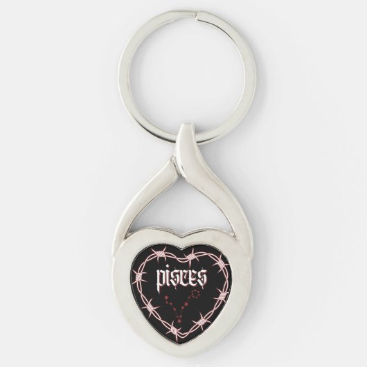 Porte-clés Pisces Constellation Gothique Aesthétique Fils Bar (Devant)