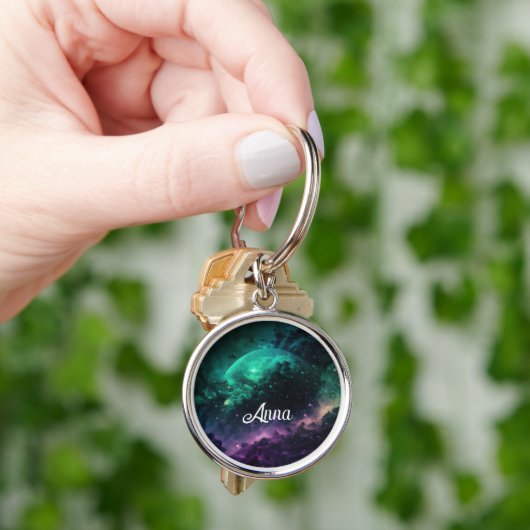 Porte-clés Pisces Starry Sky Zodiac Keychain with Custom Name (main)