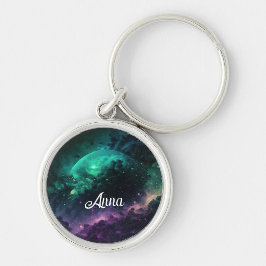 Porte-clés Pisces Starry Sky Zodiac Keychain with Custom Name (Devant)
