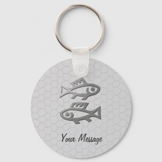 Porte-clés Pisces Zodiac Star Connexion Argent clair (Recto)