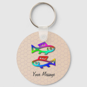 Porte-clés Pisces Zodiac Star Sign Rainbow Fish Keyring