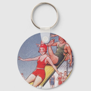 Porte-clés Piscine Fête Nage Vintage Été
