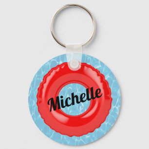 Porte-clés Piscine personnalisée Tube rouge