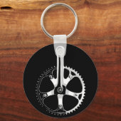 Porte-clés Pista Bicycle - blanc sur noir (Recto)