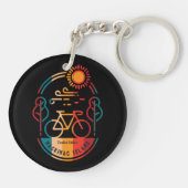 Porte-clés Piste cyclable de l'île Retro Mackinac (Dos)