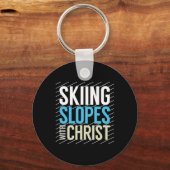 Porte-clés Pistes De Ski Avec Jésus (Recto)