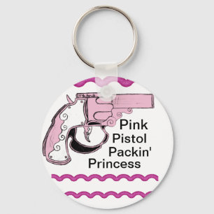 Porte-clés pistol rose emballage princesse porte - clé porte