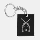 Porte-clés Pistolets croisés Monogram noir (Devant gauche)