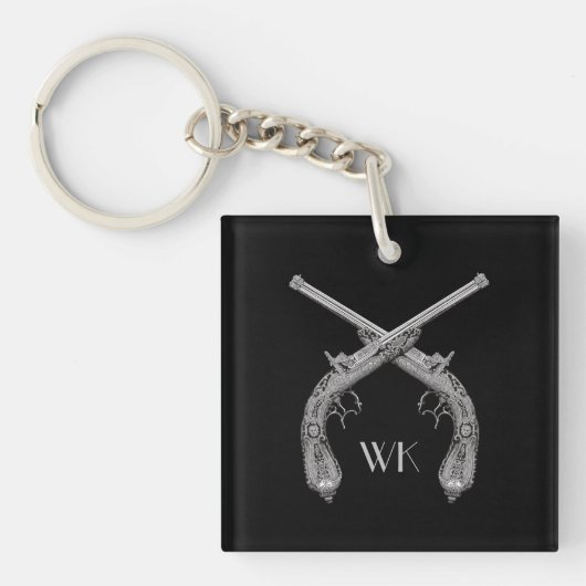 Porte-clés Pistolets croisés Monogram noir (Devant)