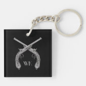 Porte-clés Pistolets croisés Monogram noir (Dos)