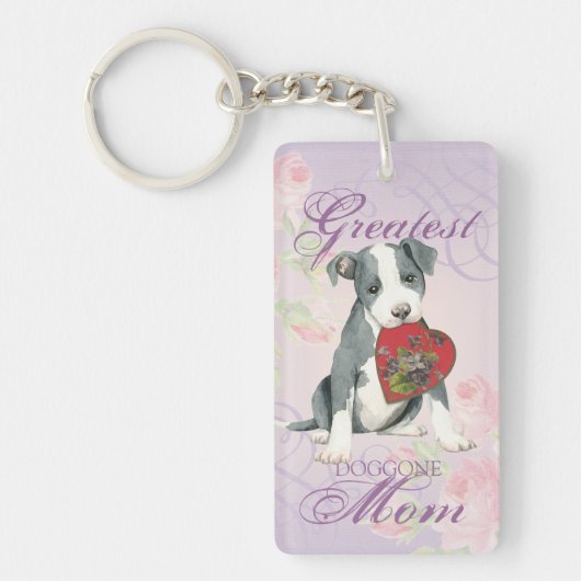 Porte-clés Pit Bull Heart Maman (Devant)