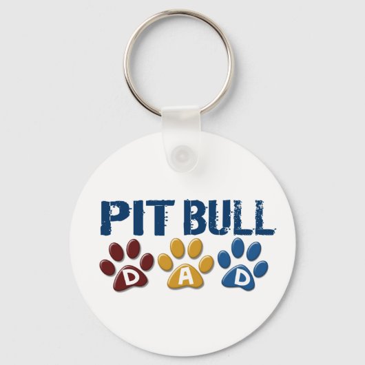Porte-clés PIT BULL TERRIER Papa Empreinte de patte 1 (Recto)