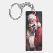 Porte-clés Pitbull avec Noël Festif du Père Noël (Devant gauche)