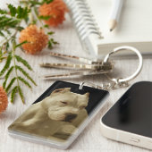 Porte-clés Pitbull blanc (Devant droit)