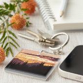 Porte-clés Pittoresque Sunset Mountains Jungle Pine Tree Fall (Devant Droit)