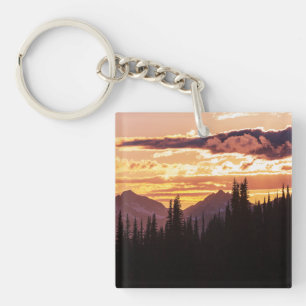 Porte-clés Pittoresque Sunset Mountains Jungle Pine Tree Fall